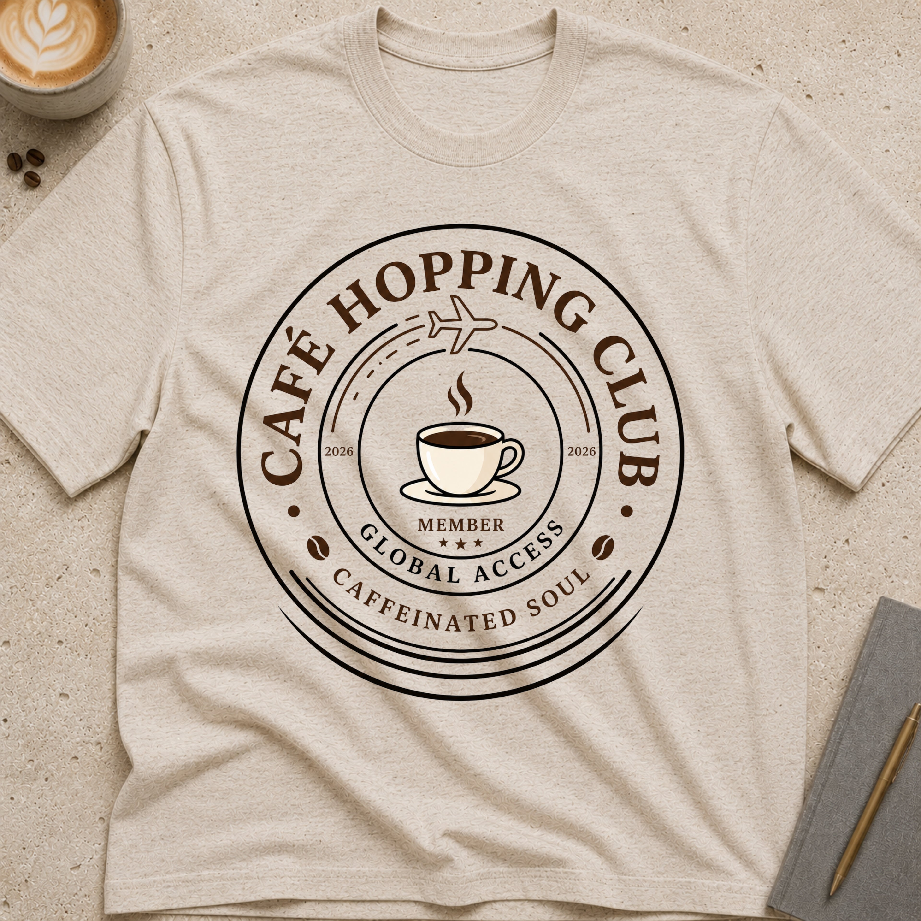 Café Hopping Club T-Shirt | Coffee Club Tee