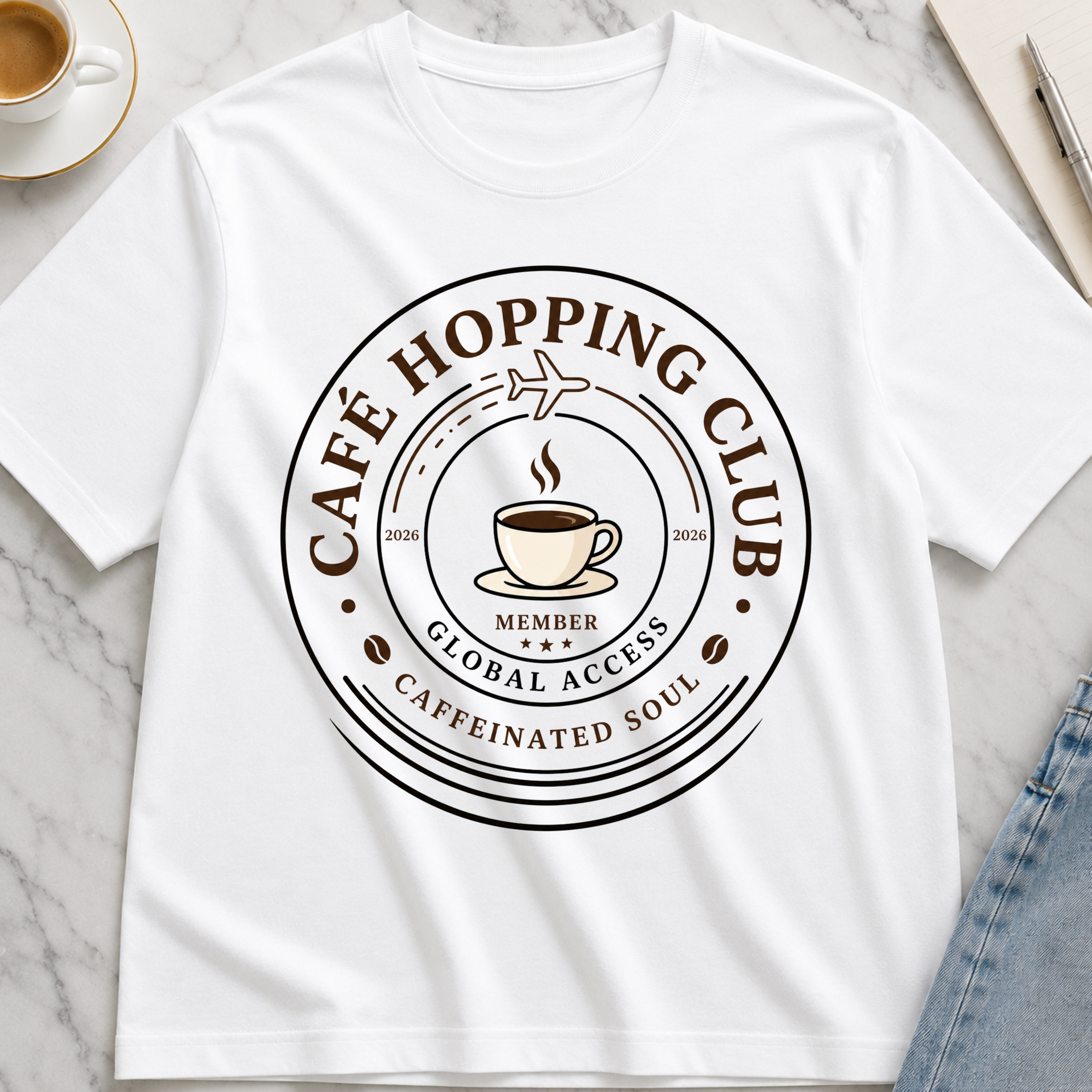 Café Hopping Club T-Shirt | Coffee Club Tee