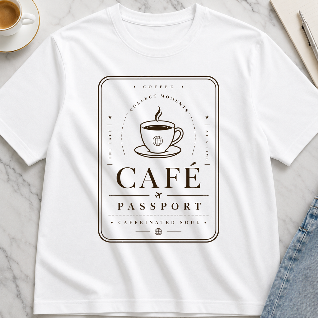 Café Passport T-Shirt — Coffee Travel Tee